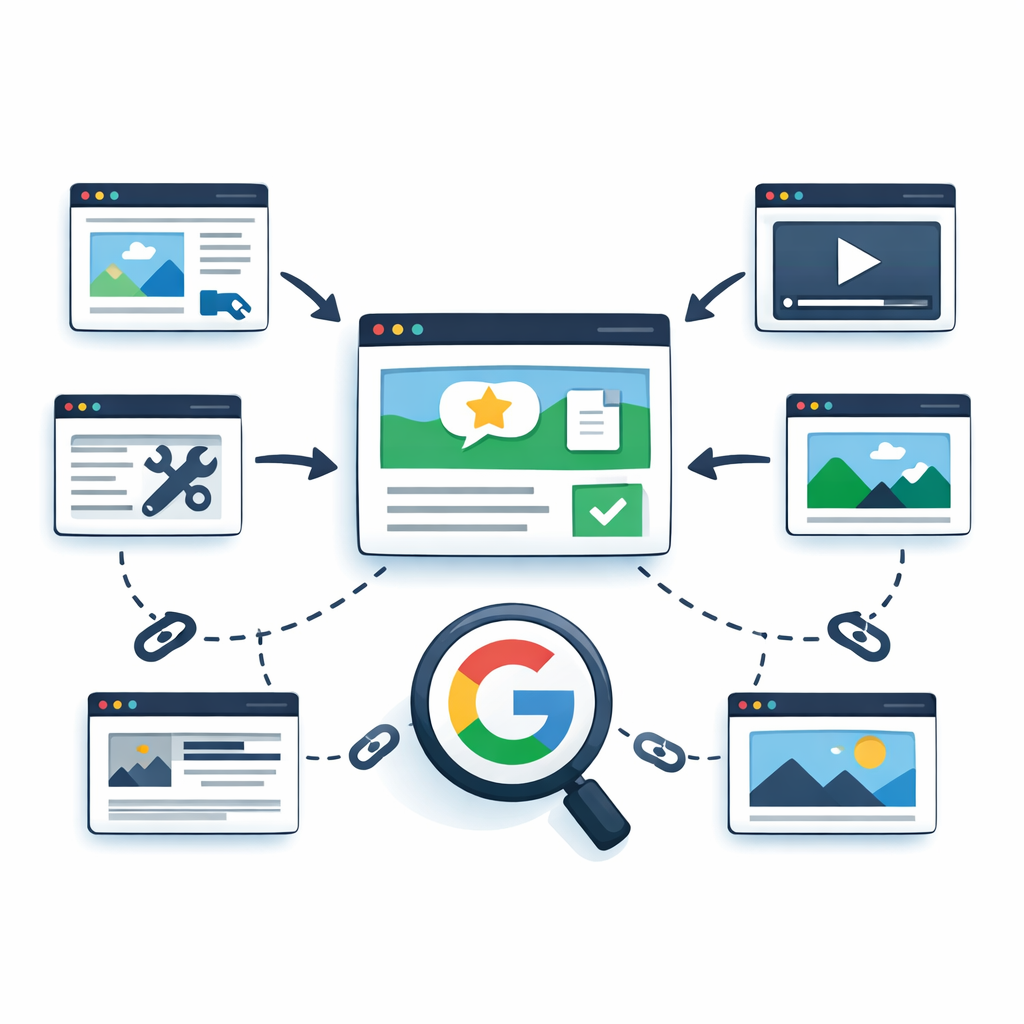 Infographie illustrant le concept de backlink
