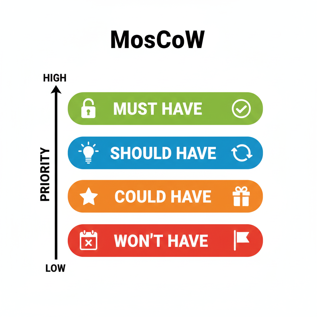 Infographie illustrant la méthode Moscow